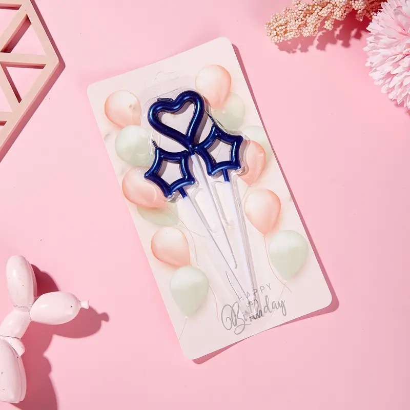 Velas de cumpleaños, estrellas, hadas, palos de amor, pastel de fiesta, vestido de boda brillante