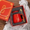 Red tea cup, gift box