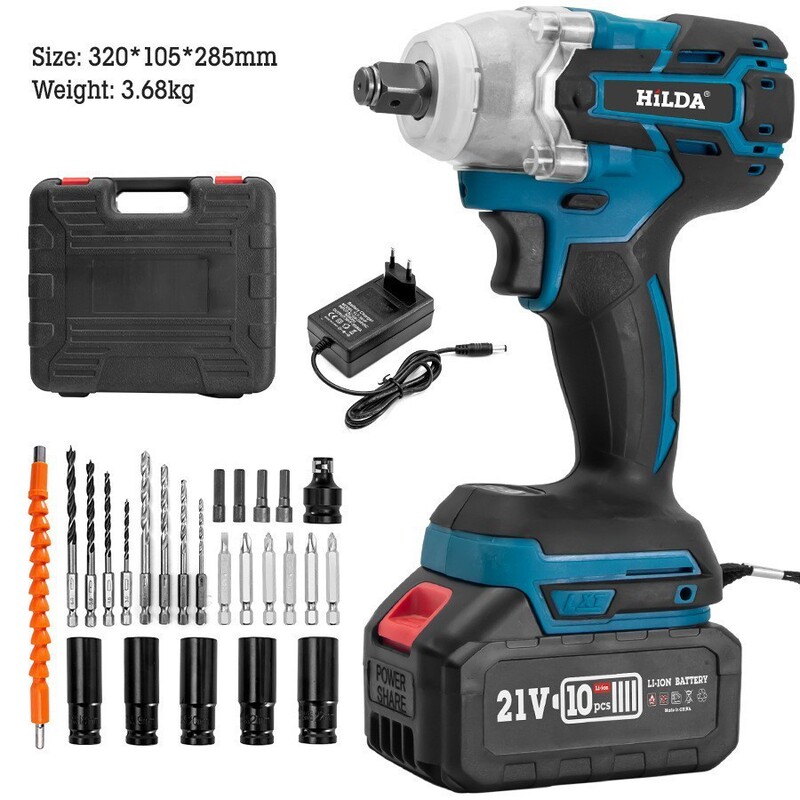 New Electric Wrench, Industrial-Grade Lithium Battery Rechargeable Wrench, Electric Drill, Electric Screwdriver, Wholesale Cross-Border