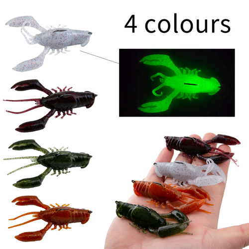 Vacuum-formed plastic card Yaya bait, luminous, irritable giant lobster, soft shrimp, simulated shrimp bait, lure soft bait wholesale, cross-border