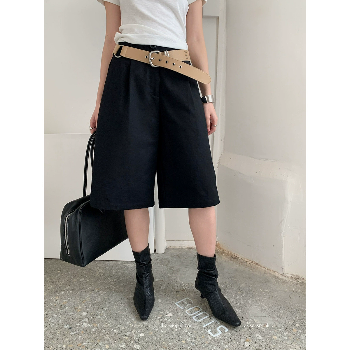 Yi En Ou inbyin простые свободные пятикратные повседневные брюки маленькие брюки