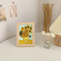 World famous oil painting pipe water lily sunflower adult diy 150 piece desktop mini puzzle decoration with photo frame