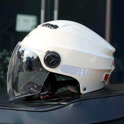 Motosiklet kaskı (dəbilqə) – Sun Protection Electric Scooter Helmet - off-white-double-mirror-transparent-mirror-one-size-fits-all