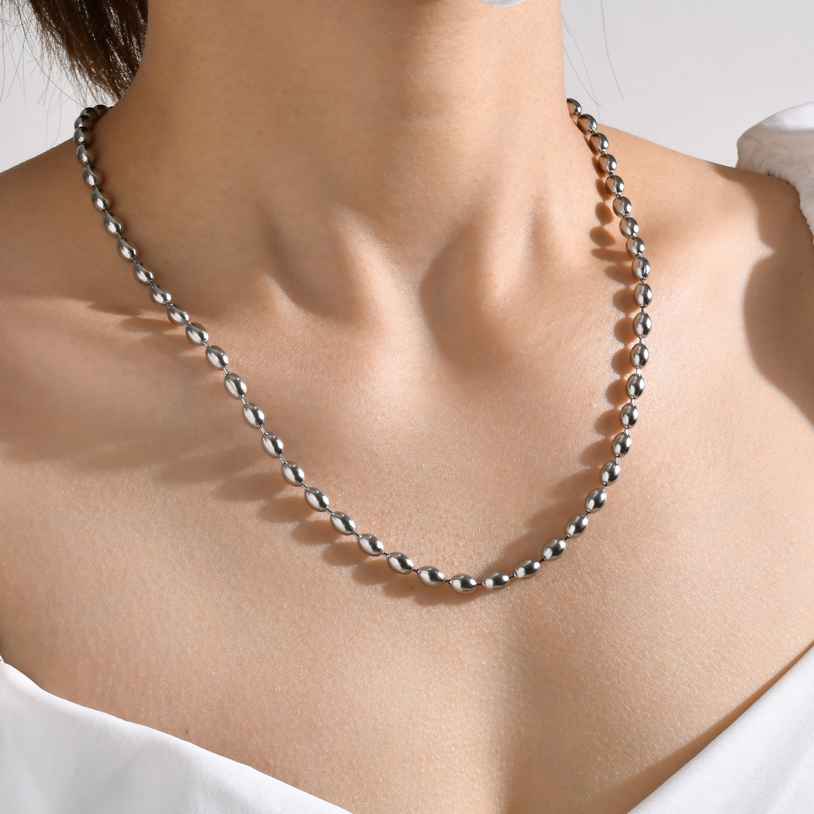 Daily Occasion 201 Stainless Steel Material Wholesale Jewelry Simple Style Geometric 201 Stainless Steel Gold Plated Plating Stainless Steel Necklaces