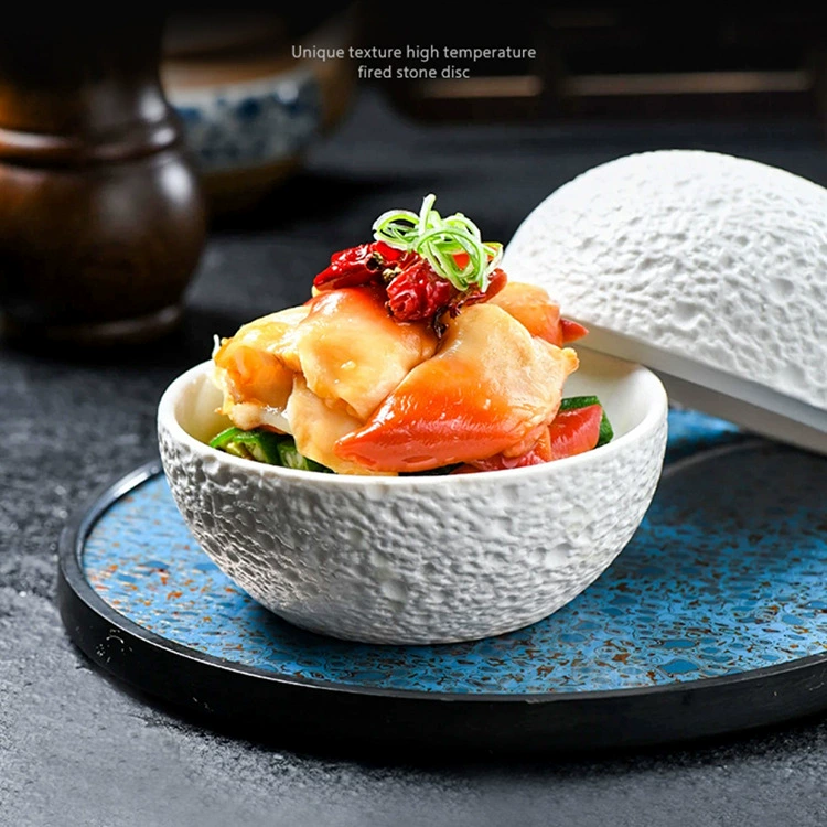 Stone pattern 4.5 -inch Creative Moon Ceramics Moleted Bowl Ballical Cup Snack Cup Snack Formula Exit Ceramics