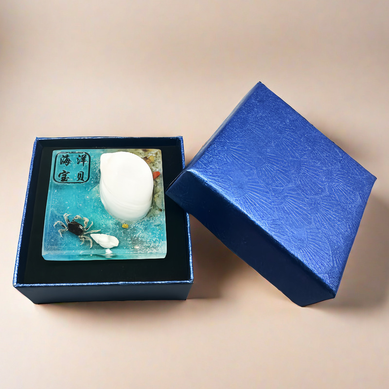 천연 쉘 게 냉장고 스틱 강한 자기 흡입 3D 높은 색상 가치 수제 표본 선물 상자