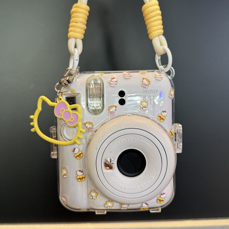 Mini12 Transparent Shell Instax Crystal Stand Hard Shell Camera Protective Shell Chain