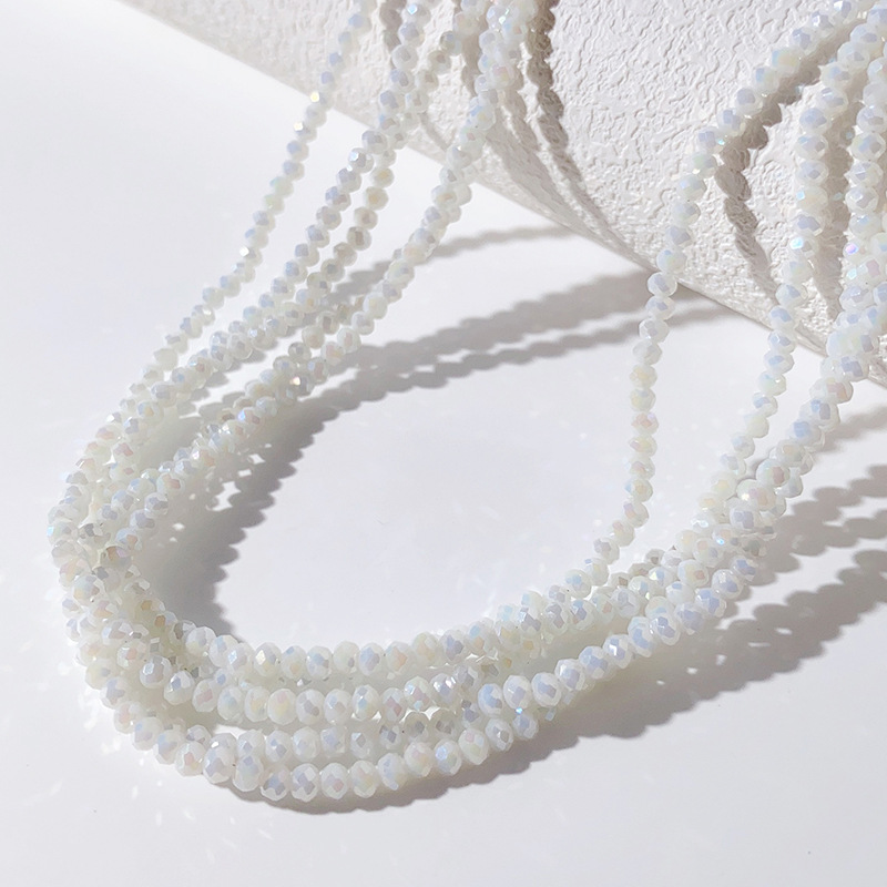 Cuentas planas de 1MM para ruedas de cuentas, cuentas de porcelana AB de alta temperatura, coloridas, transparentes, iridiscentes, facetadas, para pendientes, pulseras, espaciadores y micro cuentas.