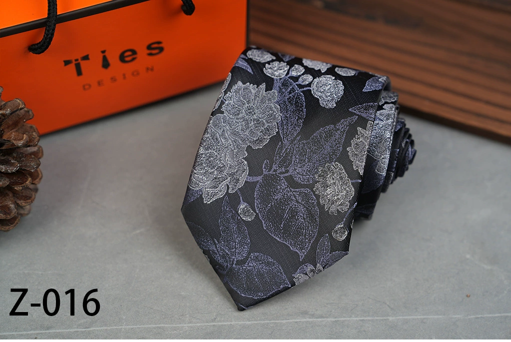 Retro Flowered Tie, Classic Leisure Accessory, 8 cm Width, Patterned Jacquard