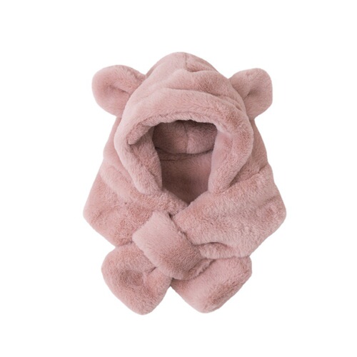 Baby bear winter warm ear protection hat simple boy and girl scarf hat one-piece hat plush hat baby hat