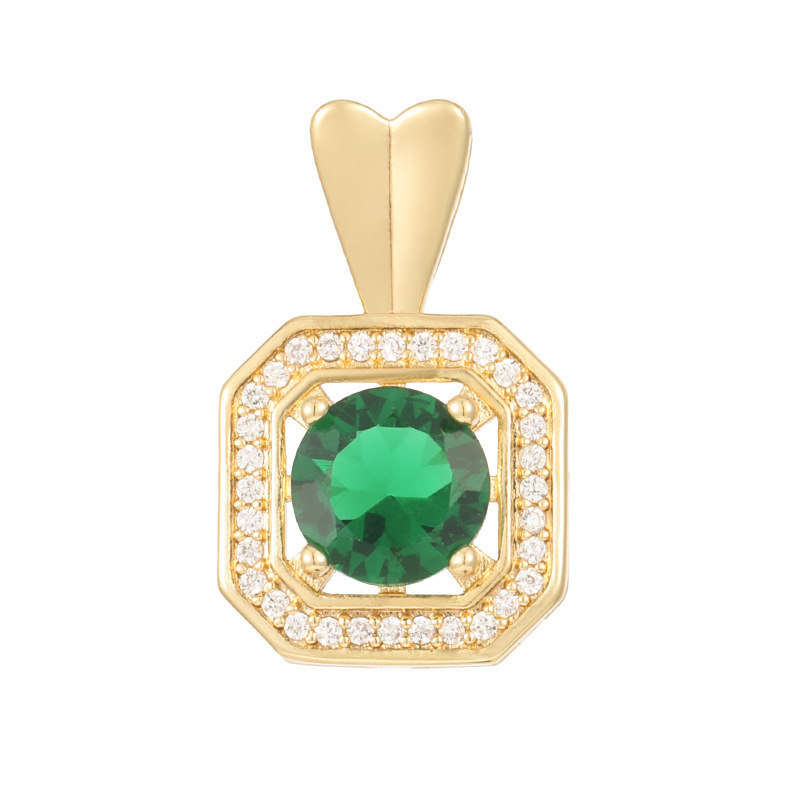 Joyas transfronterizas colgante de rubí esmeralda ligero de lujo accesorios de acero de titanio collar no decolor cadena clavícula