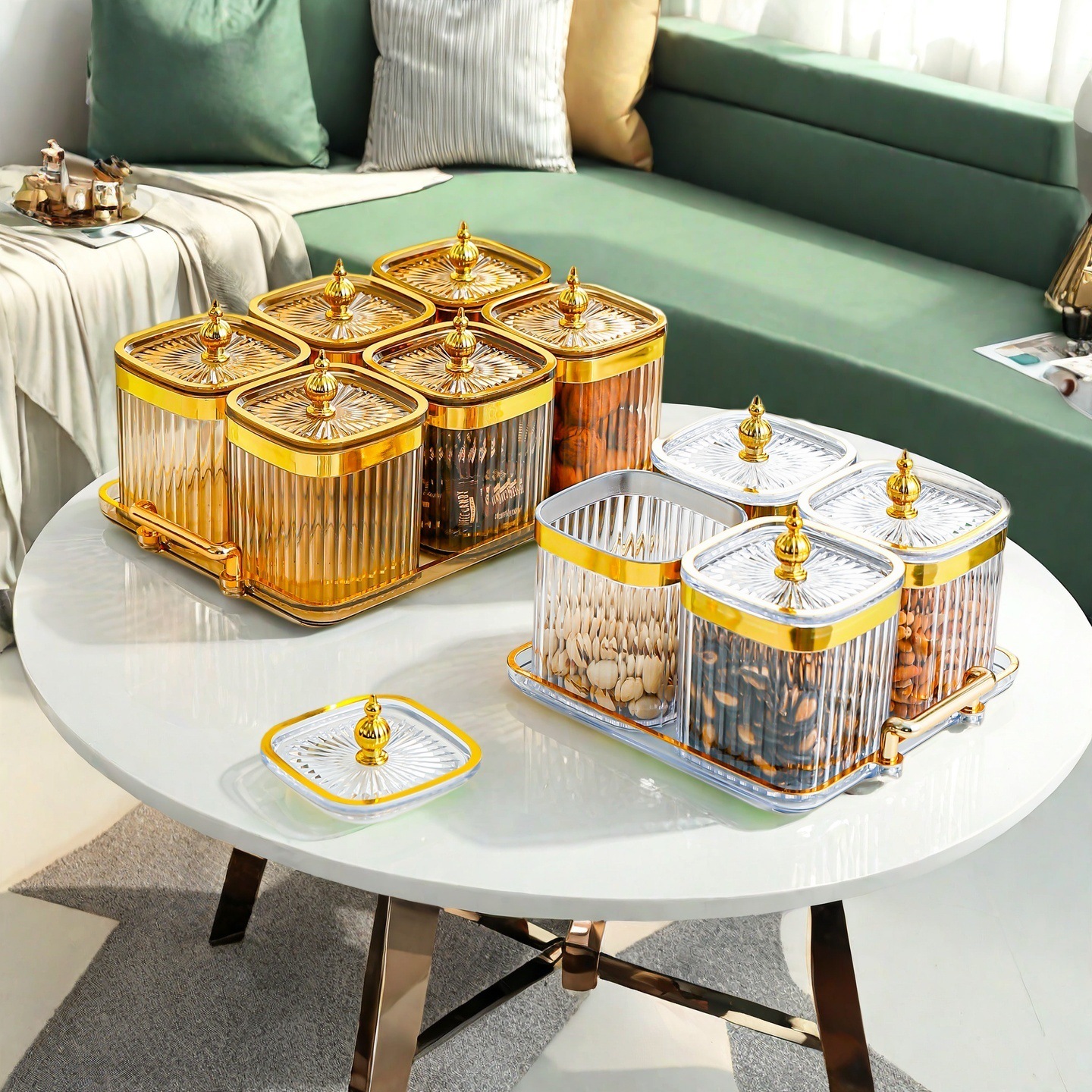 Cross-Border Food-Grade Sealed Jars for Grains, Nuts and Dry Goods, Grains and Nuts Dry Goods Storage Jar Set