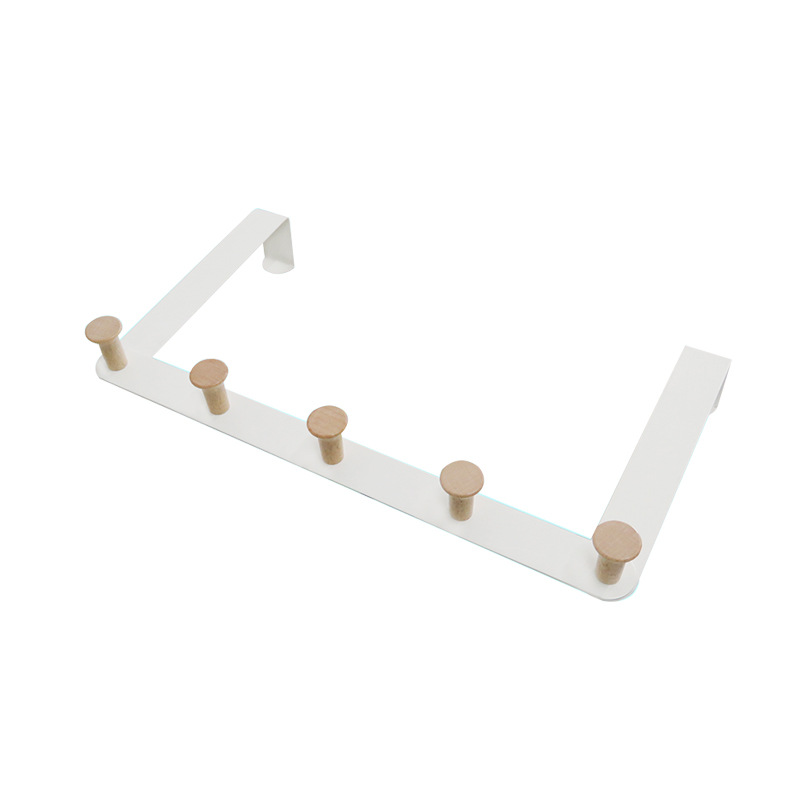 Gancho de puerta percha de puerta dormitorio puerta trasera estante de pared de almacenamiento fila de madera maciza gancho punzón libre