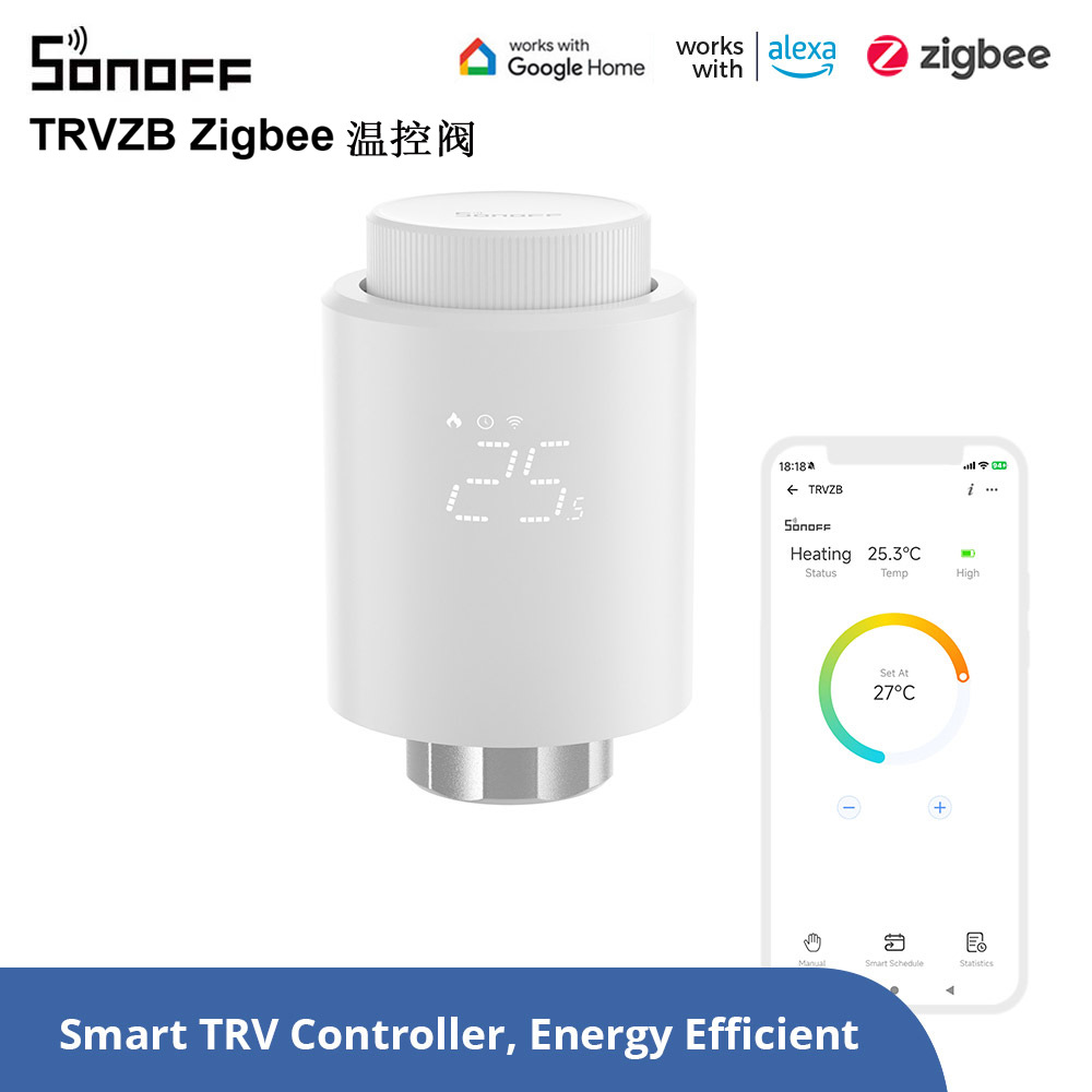 SONOFF TRVZB Zigbee温控阀智能供暖防冻Alexa ZHA Zigbee2mqtt
