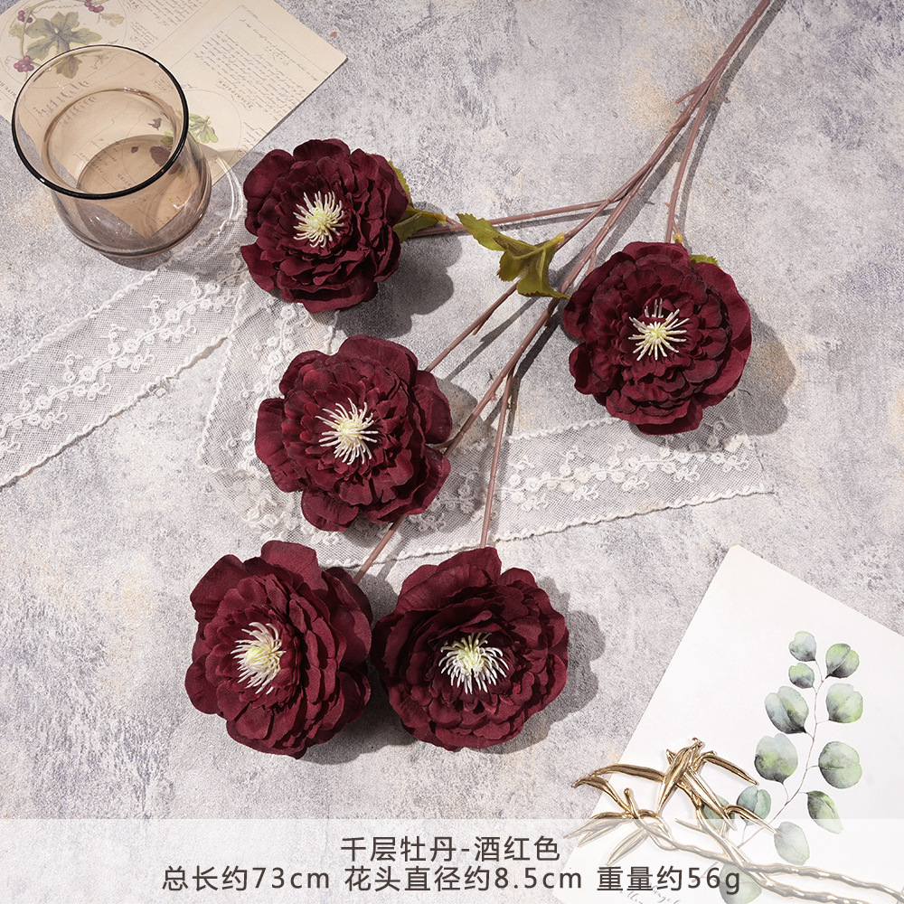Lm-thousand layer peony-burgundy