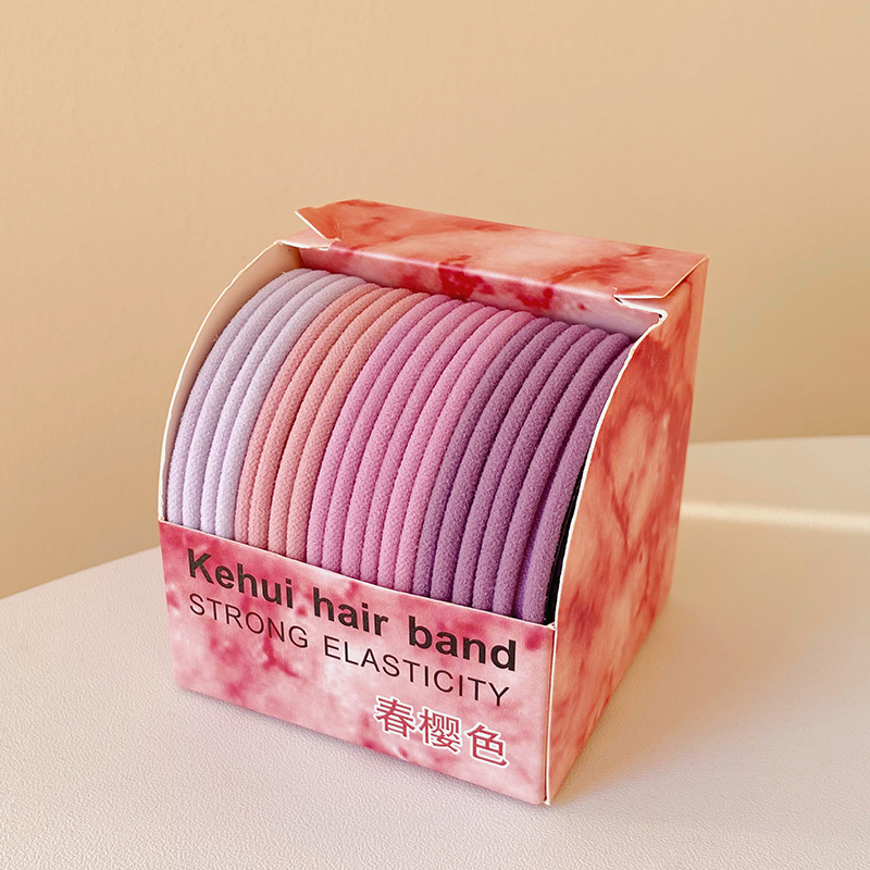 Cuerda de pelo banda de goma Nueva banda de pelo de color de gradiente de color cuerda de Pelo elástico de alta color simple no duele el pelo tocado pelo