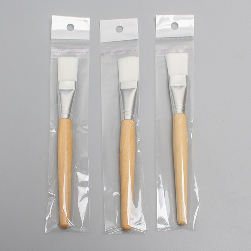 Beauty brush, wooden pole, facial mask brush, beauty tools, makeup brush, wooden pole, residual powder, blush, foundation, loose powder, beard brush