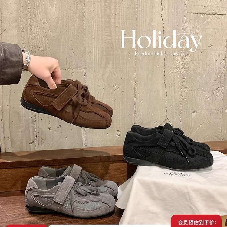 [sheii Su] Blossom ~ Velcro de lazos retro zapatos casuales de ballet de mujer zapatos de entrenamiento