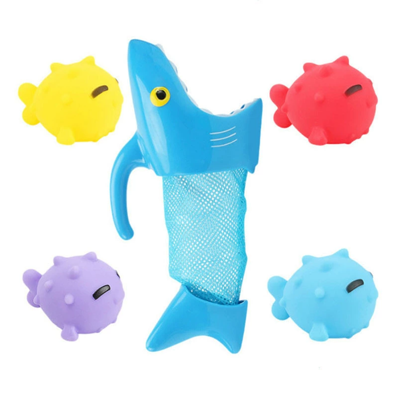 Игрушка для ванны, объемная акула, сачок для игры в воде и ловли рыб