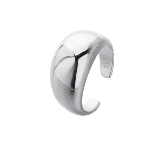 Japanese and Korean version of heavy industry 925 silver line cross ring female personality retro ins simple geometric glossy open ring