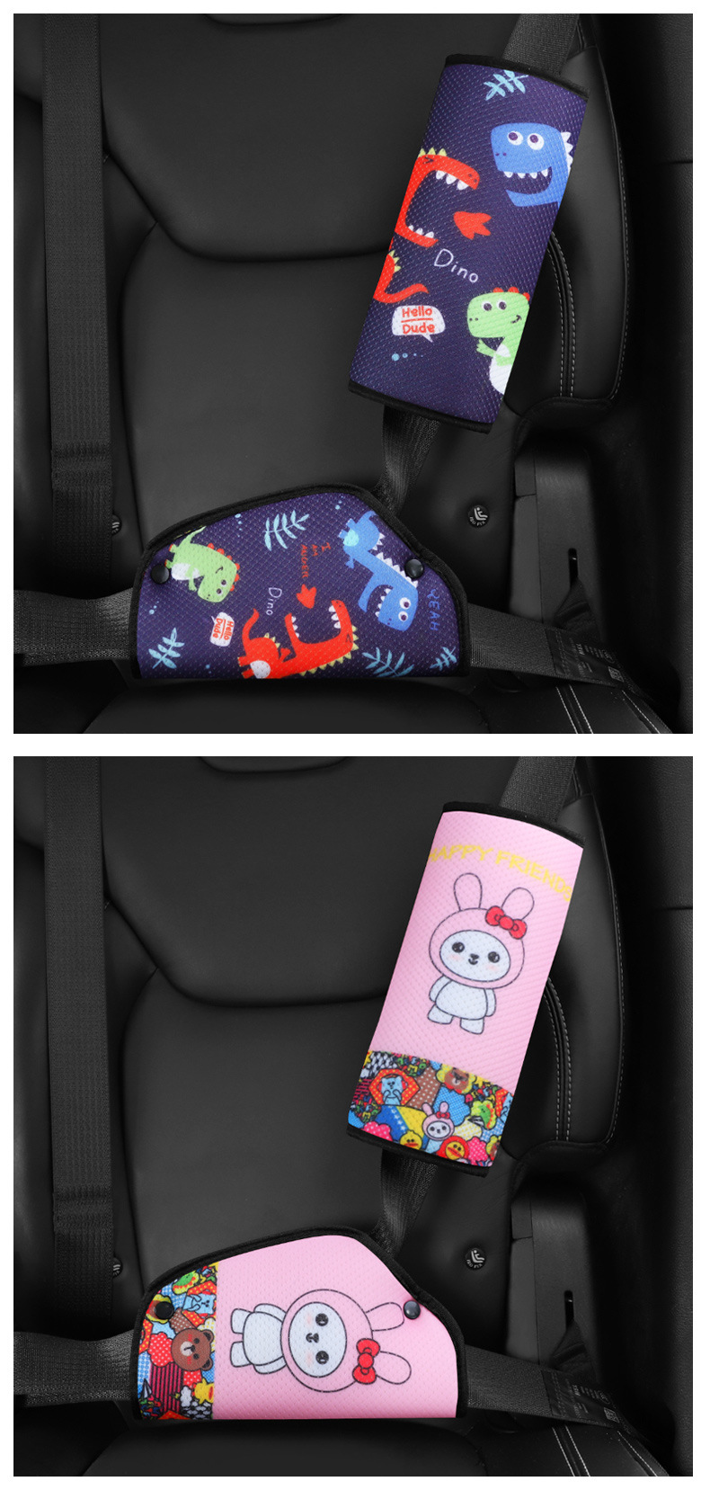 Children's Car Seat Belt Shoulder Cover Cute Car Anti-Leg Neck Fixing Adjuster Baby Car Safety Belt Cover