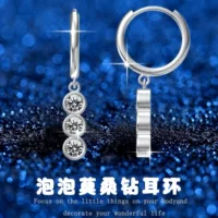 AliExpress новый серебряный пузырь S925 пробы серебром Mo Sang бриллианты серьги серьги женские легкие экстравагантные моды дрожат в прямом эфире