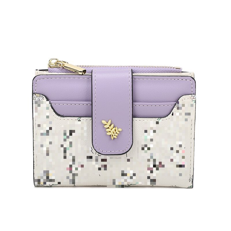 2025 primavera transfronteriza floral señoras corto, fresco, delgado, monedero de varias tarjetas