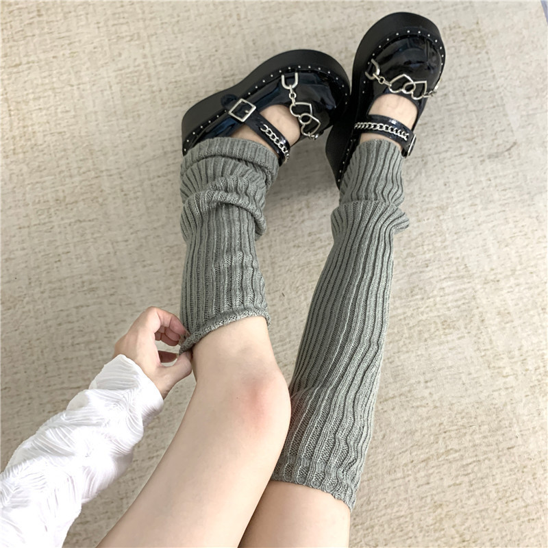 美式复古针织袜套加厚保暖学院风辣妹撞色袜套条纹秋冬百搭堆堆袜|undefined