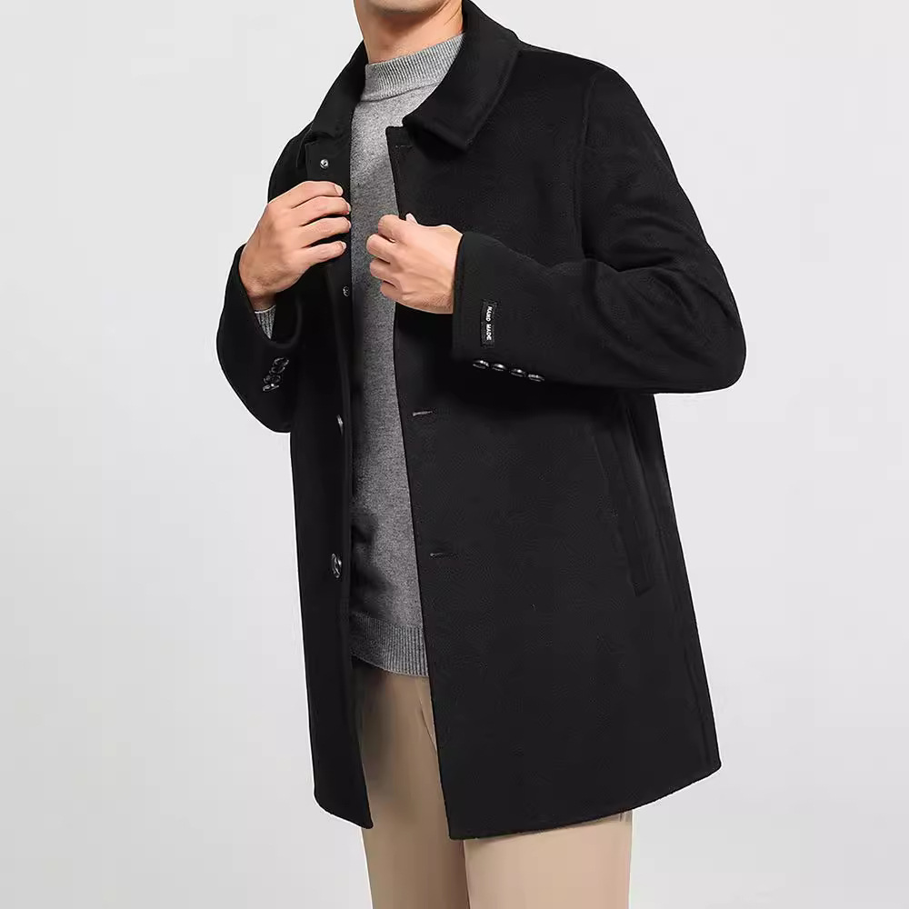 100% lana australiana de doble cara chaqueta de hombre de una sola fila de chaqueta simple chaqueta de negocios chaqueta de tamaño largo