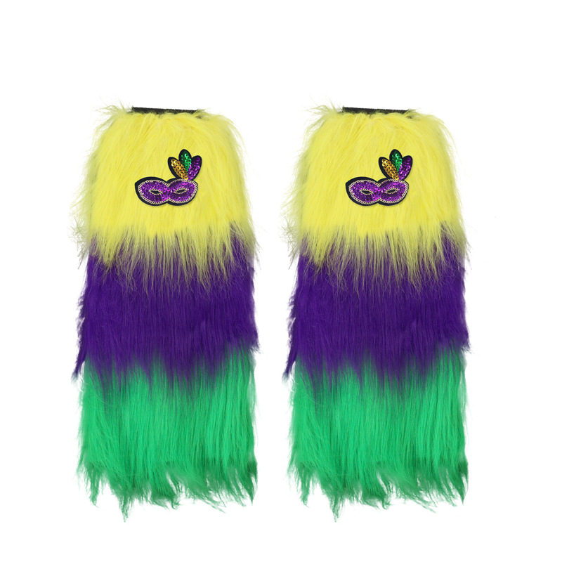 Nuevo cross-border Halloween tricolor piernas de peluche brasileño carnaval irlandés vestido de baile vestido de espectáculo