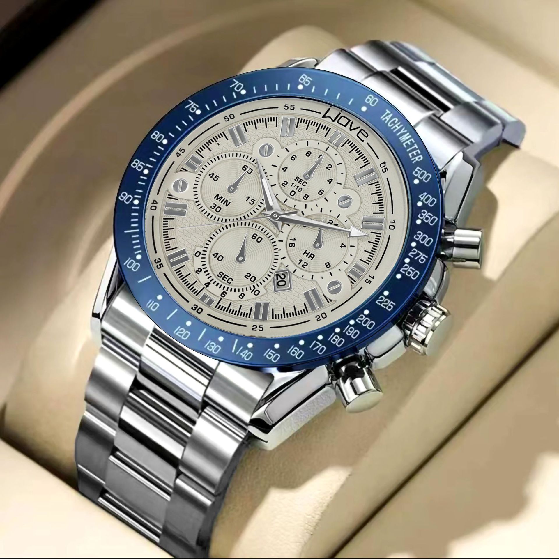 Orologio da uomo al quarzo con cinturino in acciaio e data_voghion.com