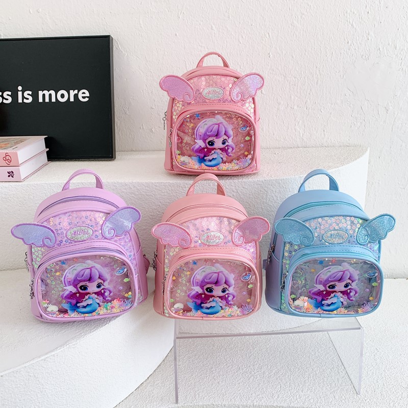 Hermosa mochila de princesa pequeña, ala pequeña, mochila de jardín de infantes, nueva mochila infantil coreana