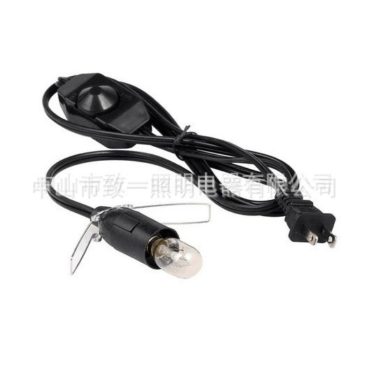 Американский два плоских штекера параллельный плоский провод диммер пружинный зажим E14 пластиковый корпус лампы Патрон 1,8 метра провод соляной лампы