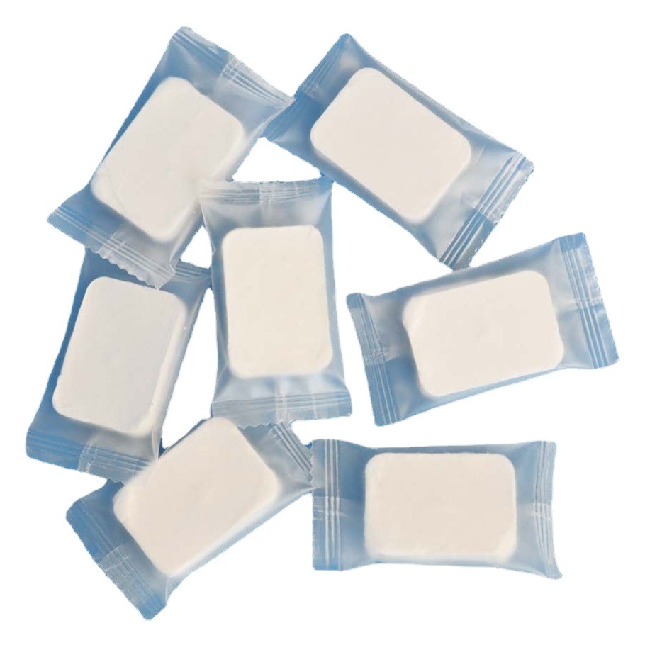 Disposable compressed tattoo cotton piece makeup remover cotton wet compress F pattern pearl cotton travel clothes convenient with independent pack 12 pieces