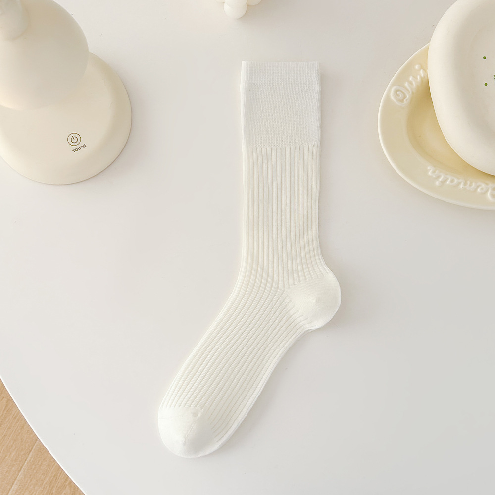 Calcetines estilo ballet para mujer, calcetines de pila blancos finos de verano, calcetines de pantorrilla largos de miu, calcetines finos de verano