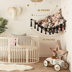 三角玩具吊床 毛绒悬挂收纳网兜 跨境热销儿童房收纳神器玩具网兜