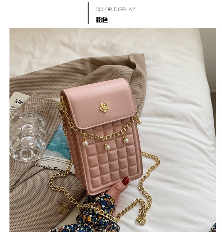 Fashion Metal Pearl Chain Small Square Bag display picture 2