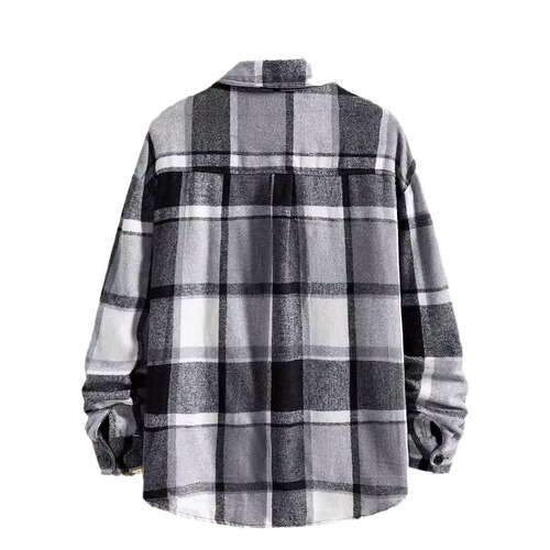 Elastic Bamboo Joints Autumn/Winter Slimming TEMU SHEIN Bestselling Flannel Grid Long-Sleeve Fringe