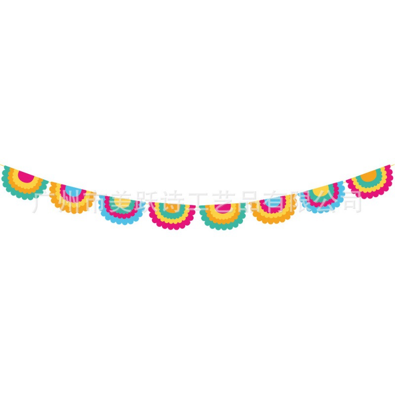 Bandera de fiesta de Carnaval mexicano europeo y americano-tirando de la tarjeta-insertando la decoración de la escena del festival bandera-tirando de la torta plug-in