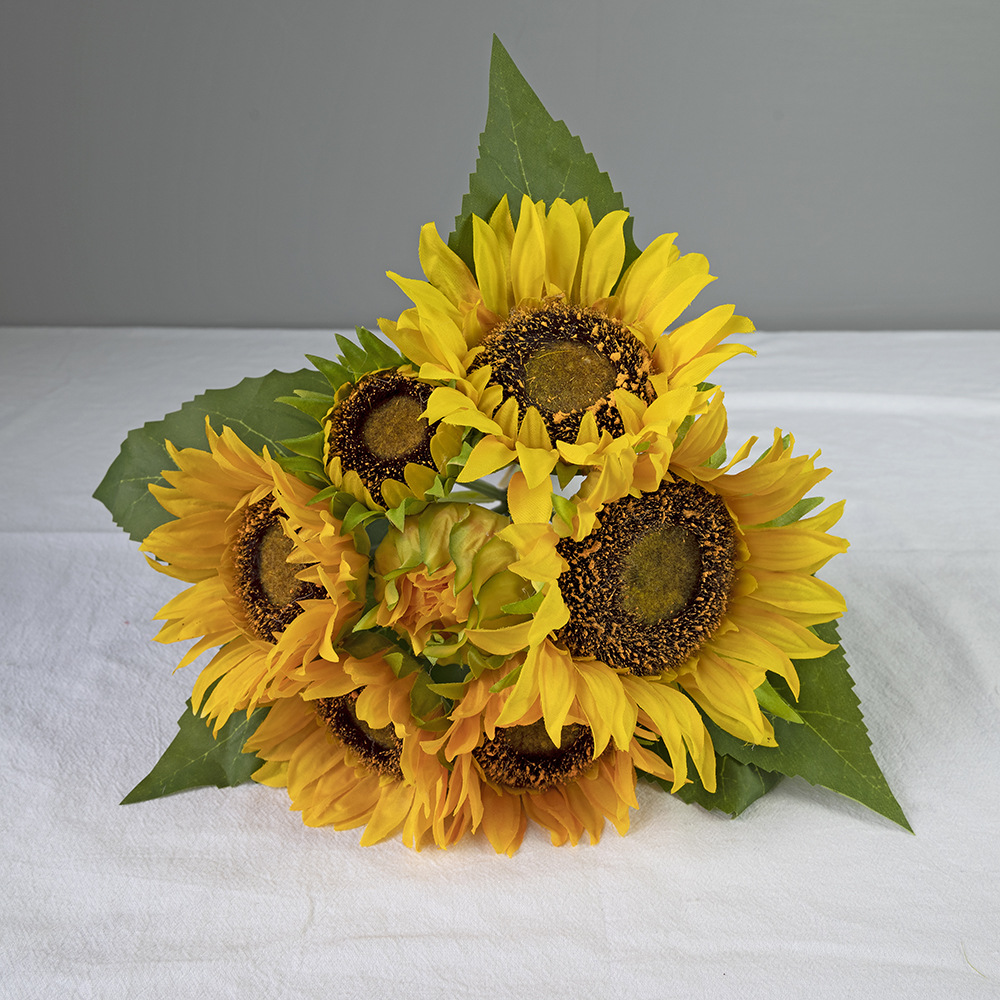 POS EXPRESS flores de girasol simuladas regalos de Navidad flores de simulación sala de estar decoración floral decoración floral flor seca