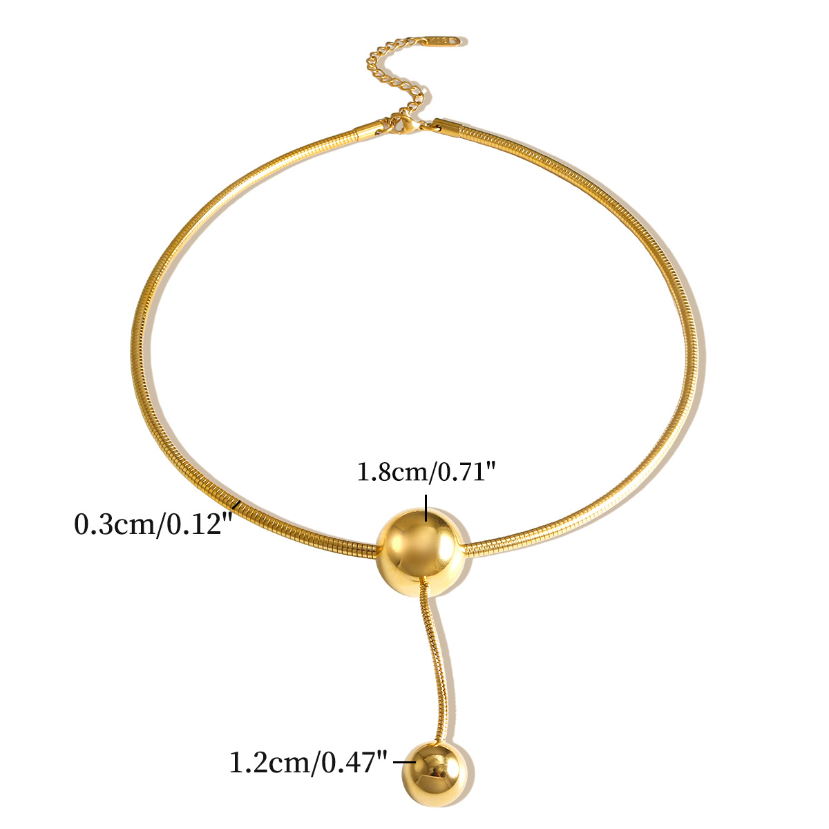 Earrings, Necklace Classification Daily Occasion Wholesale Jewelry Casual Simple Style Round 304 Stainless Steel 18K Gold Plated Earrings Necklace