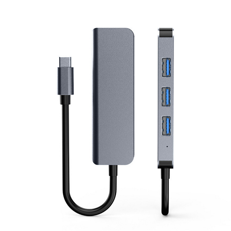 Type-C Aluminum Expansion Dock 3.0 USB Splitter Multi-function One-Drag-Four Hub Computer Hub