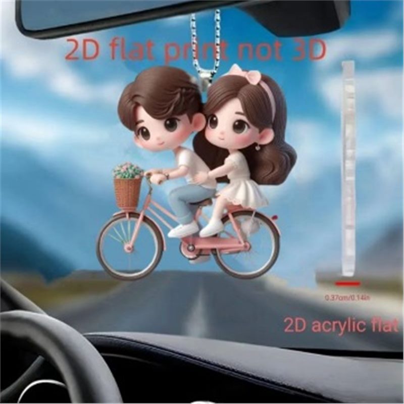 Nuevo plano acrílico transfronterizo para adorable té de leche gatos colgantes de automóviles fiestas colgantes de decoración del hogar