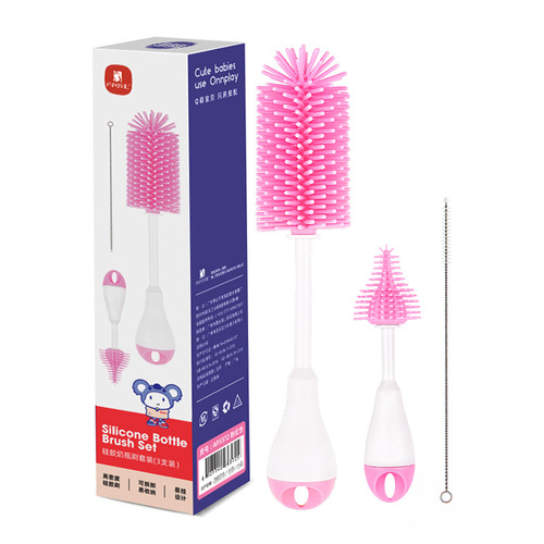 Equipped with silicone bottle brush, baby pacifier brush, straw brush, rotating bottle cleaning brush, cleaning brush, cleaning brush set