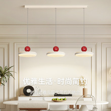 餐厅吊灯简约现代极简风格大气全光谱三头圆盘广东中山灯具