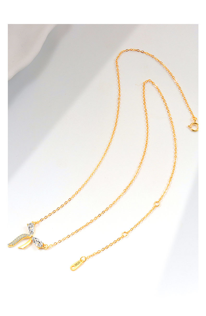 Daily Occasion 925 Sterling Silver Material 925 Sterling Silver Zircon Cable Chain Inlay Geometric Necklace