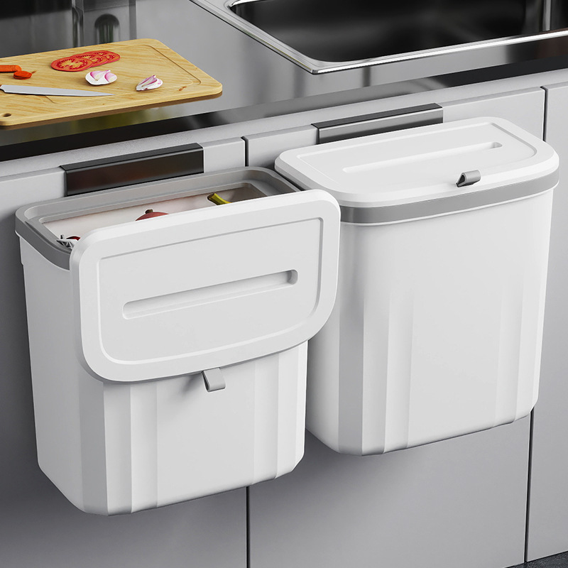 Wall-mounted trash can household kitchen hanging wastebasket bathroom bathroom gap wall-mounted storage pressure ring trash can
