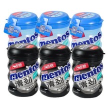 曼妥思无糖口香糖56g瓶装 清劲夹心水果木糖醇薄荷糖零食糖果批发