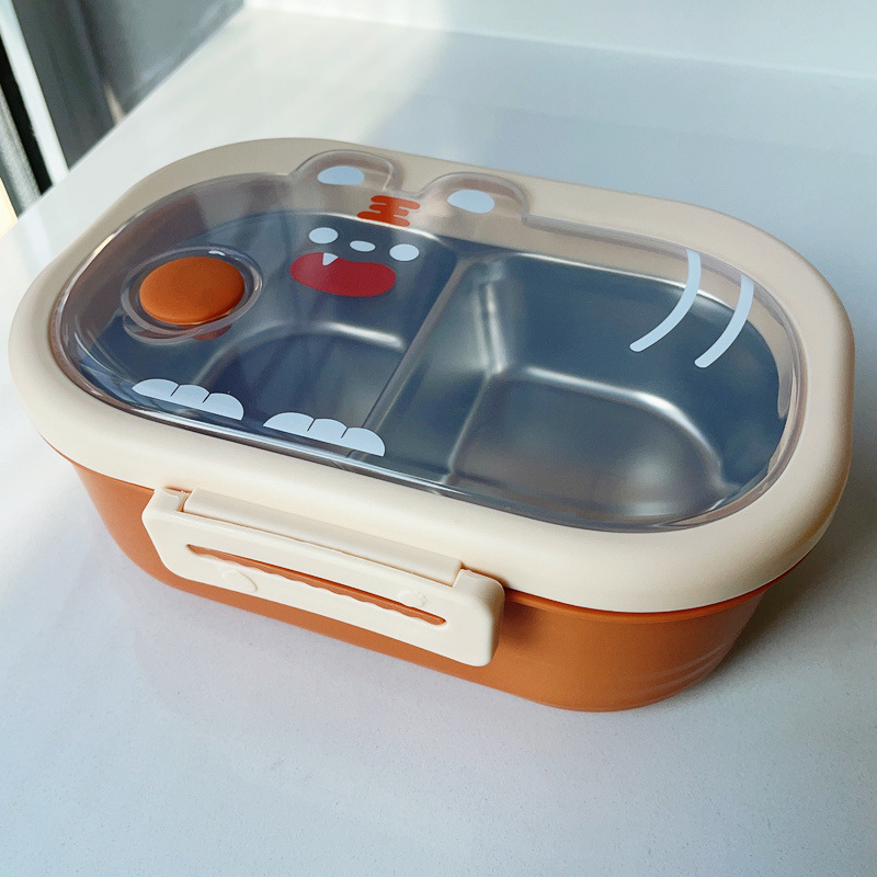 INS Nueva caja de almuerzo de acero inoxidable 304 Linda caja de almuerzo aislada de alto aspecto trabajador de oficina estudiante caja de almuerzo sellada