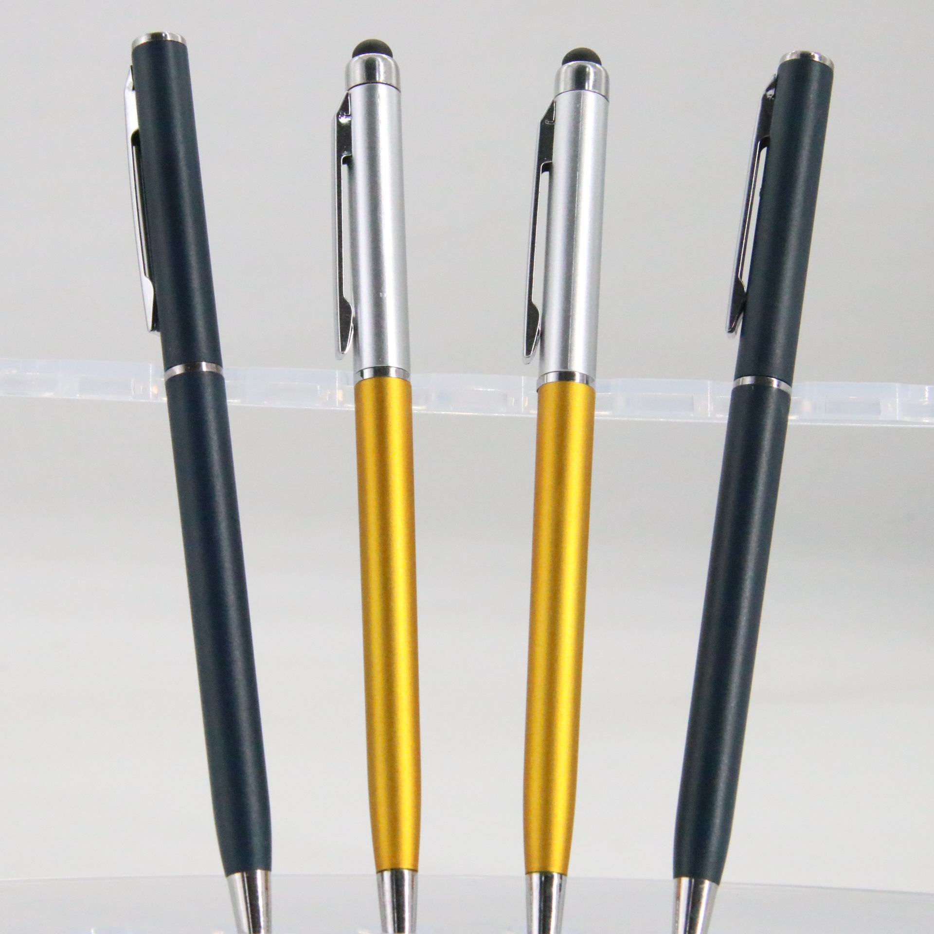 Rotary Metal Bolígrafo bala recarga escritura pantalla táctil Lisa publicidad bolígrafo fábrica al por mayor